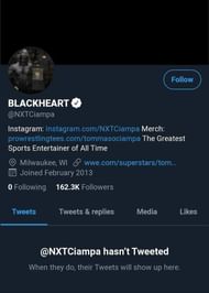 Tommaso Ciampa has deleted all his tweets